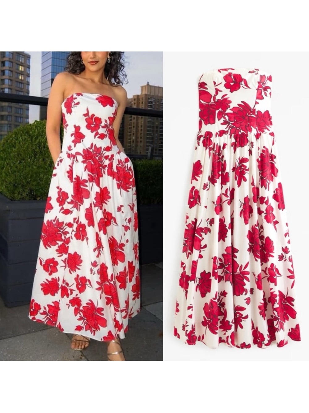 Abercrombie & Fitch Strapless Drop Waist Maxi Dress